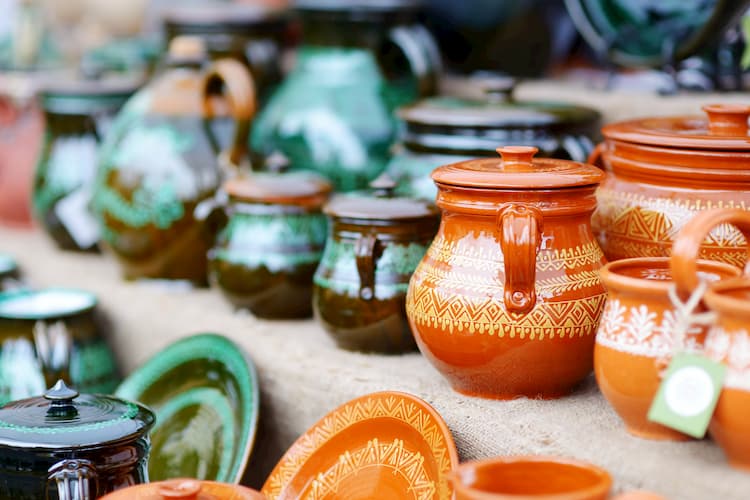 Rows of pottery