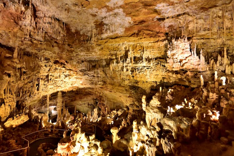 the interior of the Natural Bridge Caverns in San Antonio