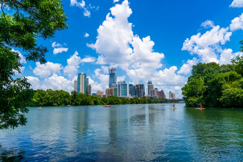 Lady Bird Lake at Zilker Park in Austin, Texas