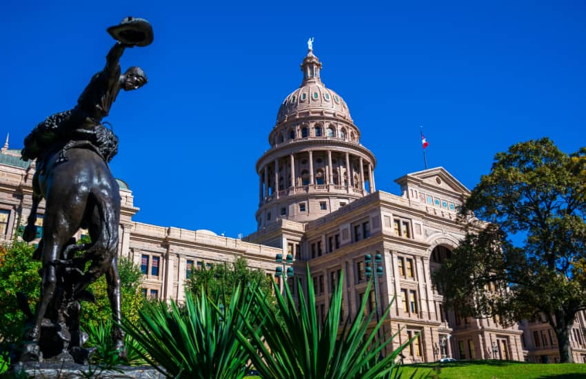 exterior of the Texas State Capitol Building in daylight