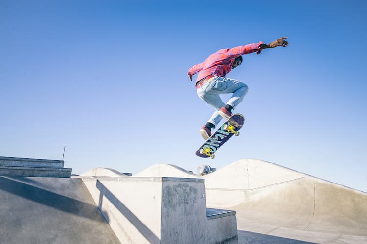 Skateboarder doing trick