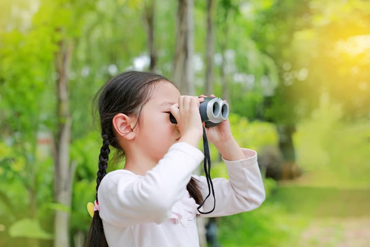 Child birdwatching