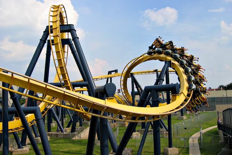 Roller coaster at Six Flags Over Texas